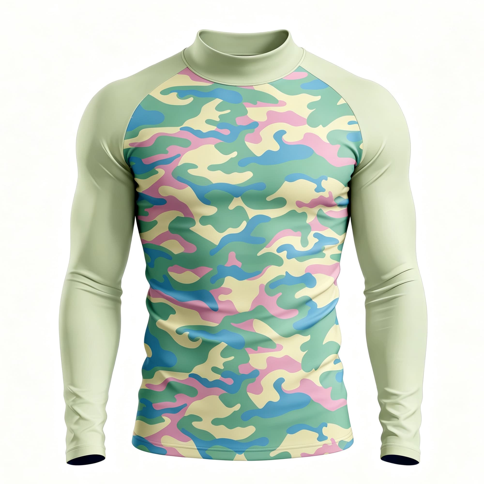 Men Pastel Camouflage Print Mo - Base Layer Top ulasan dan harga